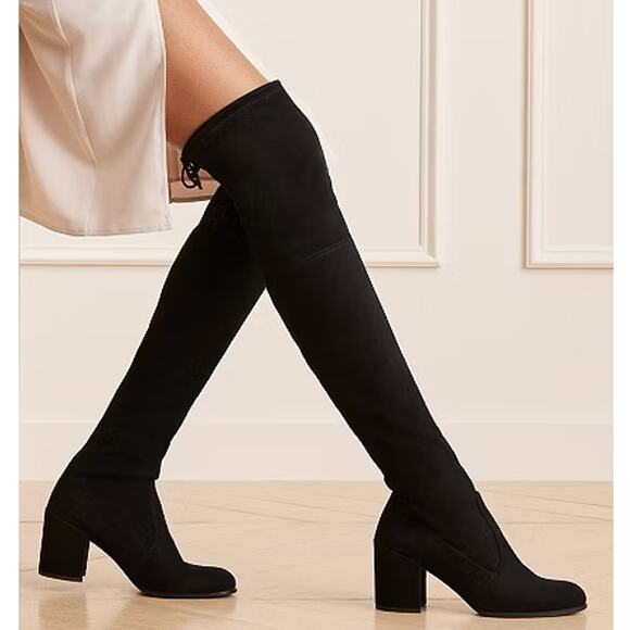 Stuart Weitzman Tieland Over The Knee High Boots Suede Block Heel Thigh High - Picture 1 of 16